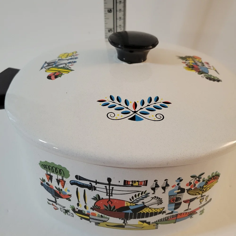Vintage white enameled